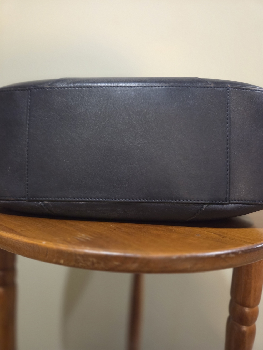 Vintage Etienne Aigner Navy Leather Structured Tote - Picture 6 of 14
